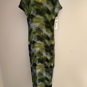 No Boundaries Green and Black Tie-Dye Maxi Dress